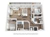 West 38 Apartments Two Bedrooms Two Bathrooms E Floor Plan